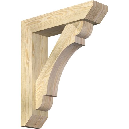 Ekena Millwork Olympic Slat Rough Sawn Bracket w/ Offset Brace, Douglas Fir, 6"W x 24"D x 28"H BKT0604X24X28OLY06RDF